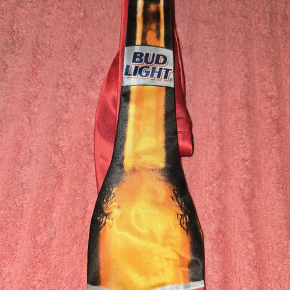 Bud Light Beer Bottle Shaped Mens Tie - Picture 3 of 4